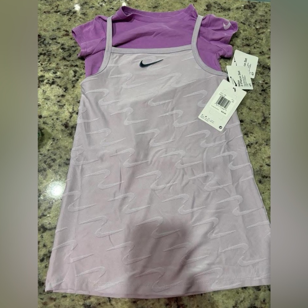 Nike girls 2 pc dress set purple